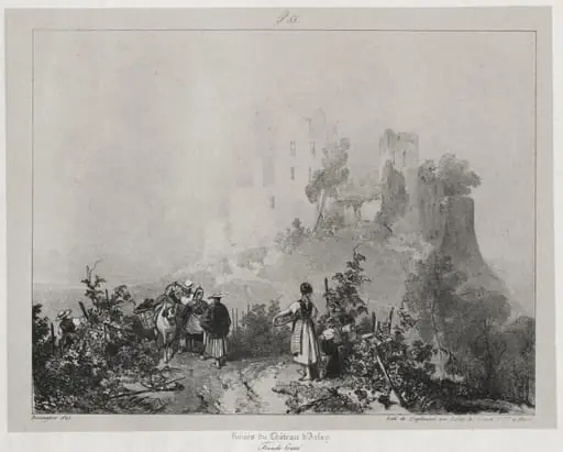 Voyages pittoresques et romantiques dans l'ancienne France, Franche-Comté: Ruines du château d'Arlay, by Richard Parkes Bonington