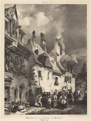 Vue d'une rue des Faubourgs de Besançon (View of a Street in the Outskirts of Besançon), by Richard Parkes Bonington