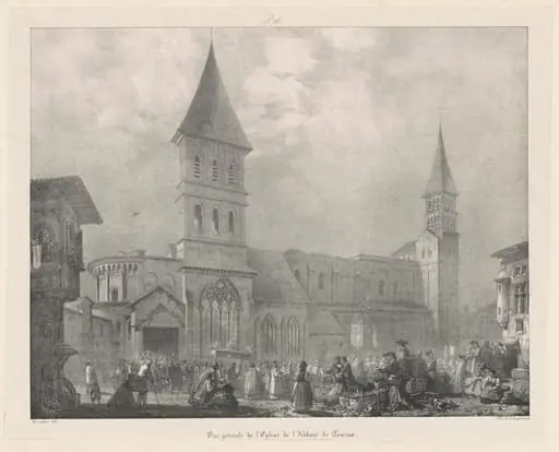 Vue general de l'Église de l'Abbaye de Tournus, by Richard Parkes Bonington