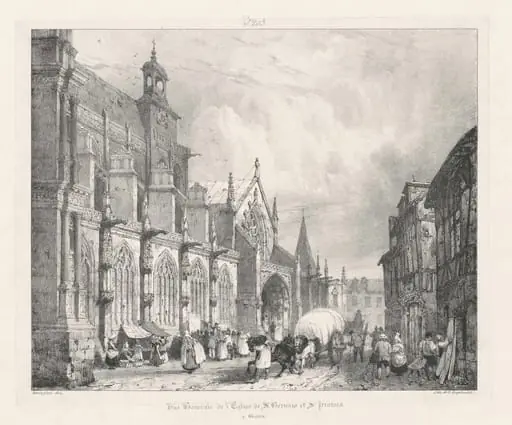 Vue general de l'Église St. Gervais et St. Protais à Gisors, by Richard Parkes Bonington