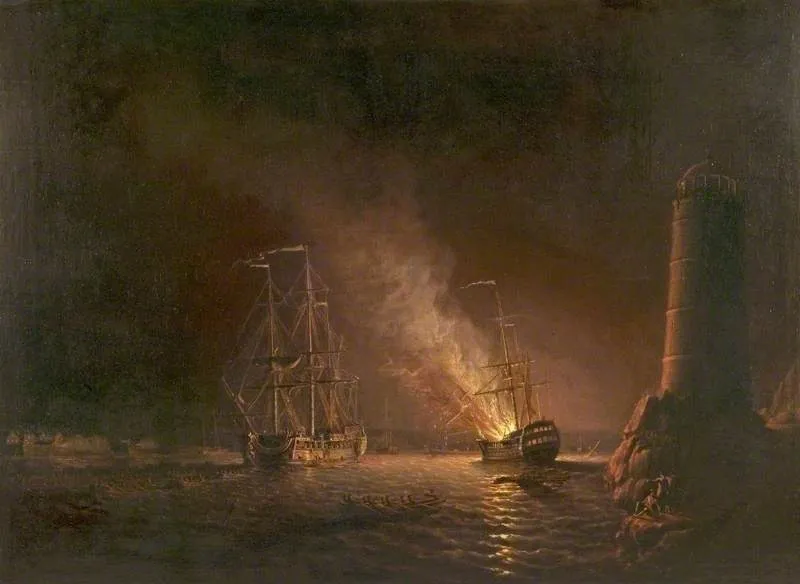The Siege of Louisbourg, Nova Scotia, by Richard Paton, oil, 1764
