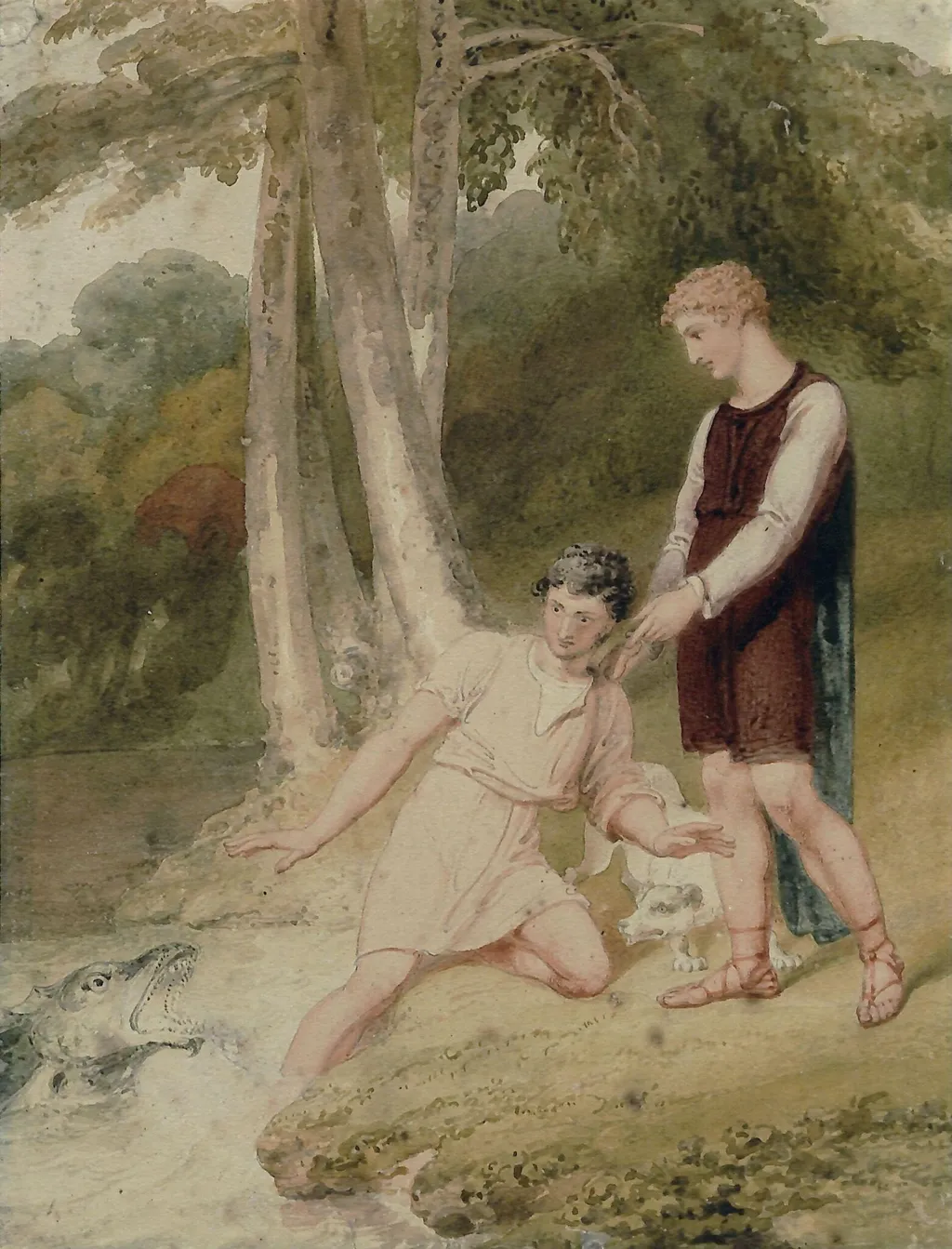 Tobias and the Fish, by Richard RA Westall, watercolor, 1813