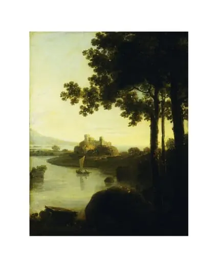 River scene with castle, by Richard RA Wilson