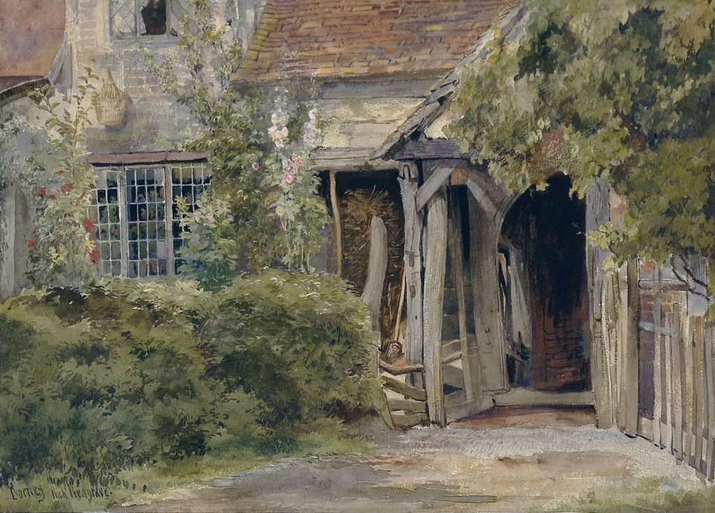 Cottage with porch, Dorney, near Windsor, by Richard Redgrave, watercolor, 1850