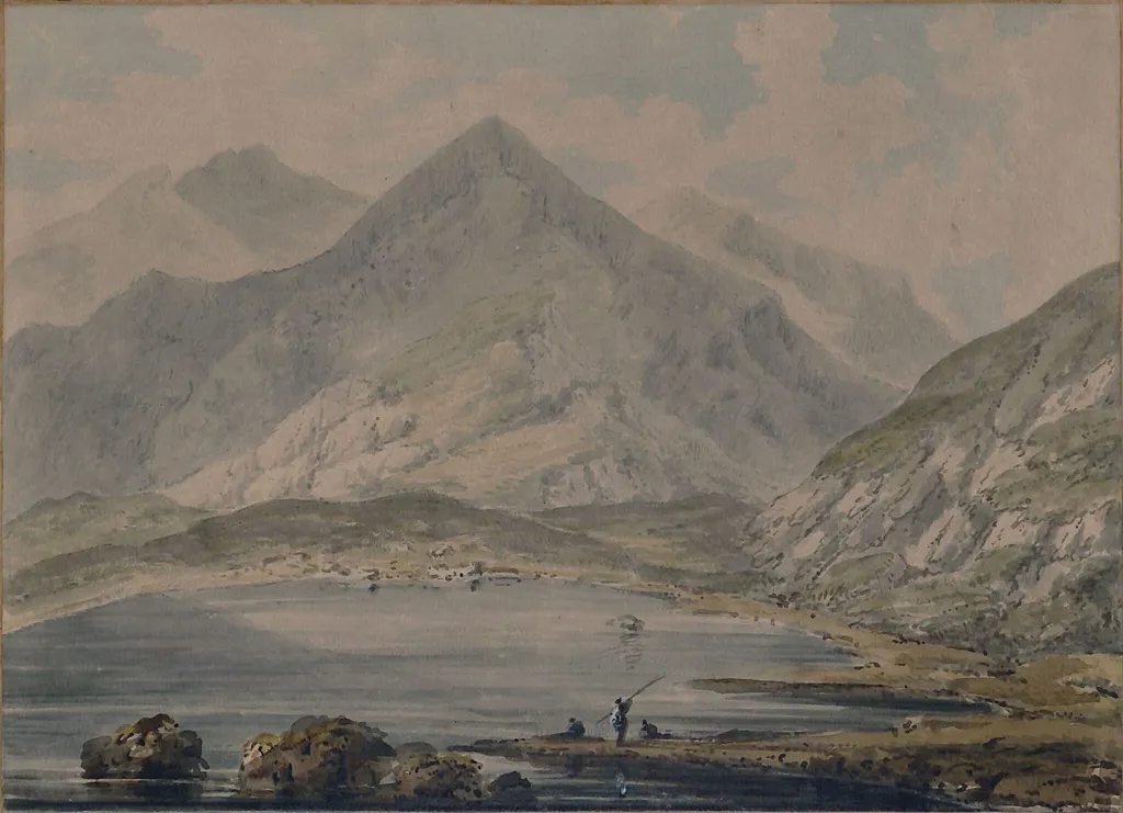 View of Snowdon, by Richard Salvey Booth, watercolor, 1800