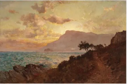 Tête du Chien, Monaco, Winter Sunset, by Richard Whateley West