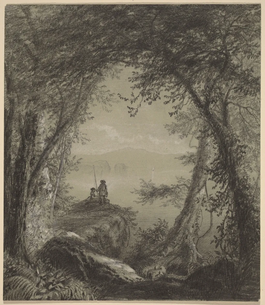 Lake George, by Richard William Hubbard, graphite, 1860