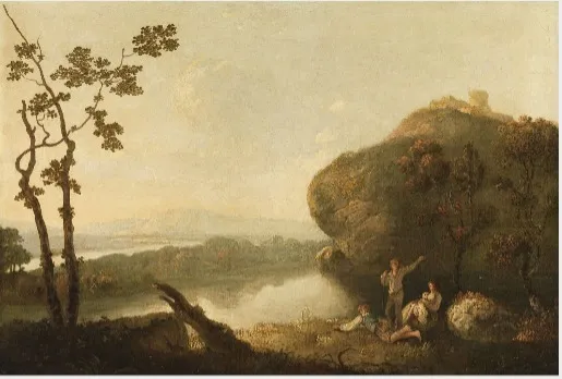 A View near Rome, by Richard Wilson, oil, 1757