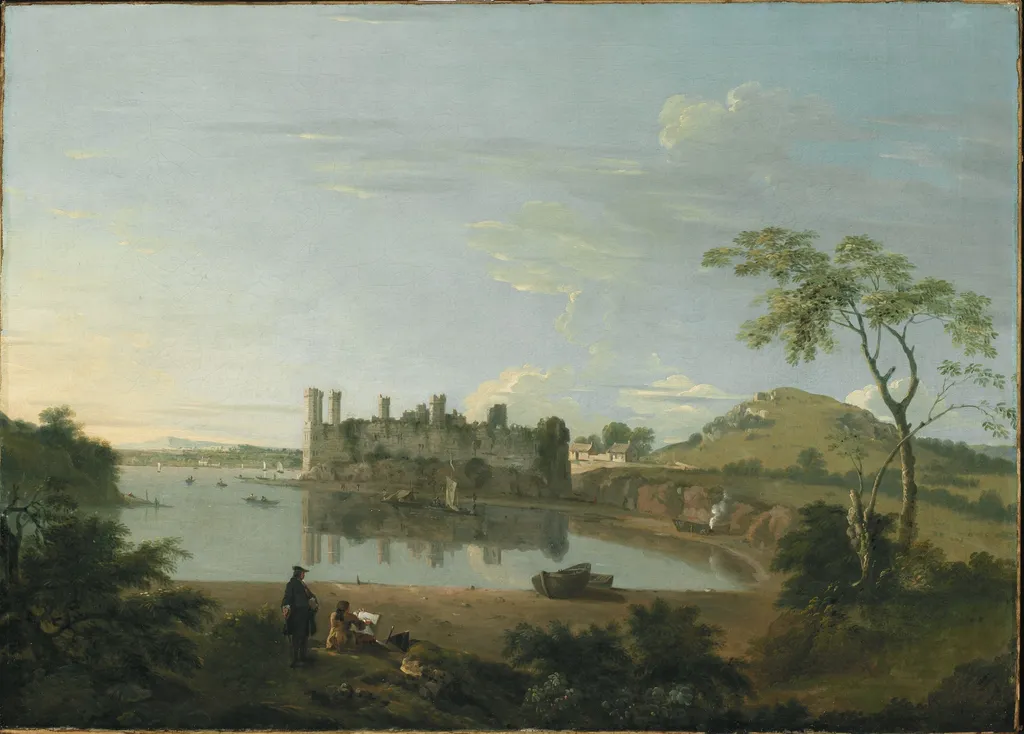 Caernarvon Castle, by Richard Wilson, oil, 1744
