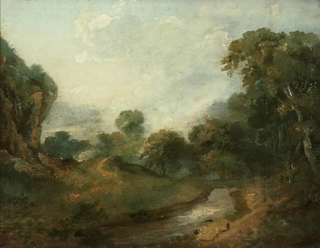 Landscape and river, by Richard Wilson, oil, 1770