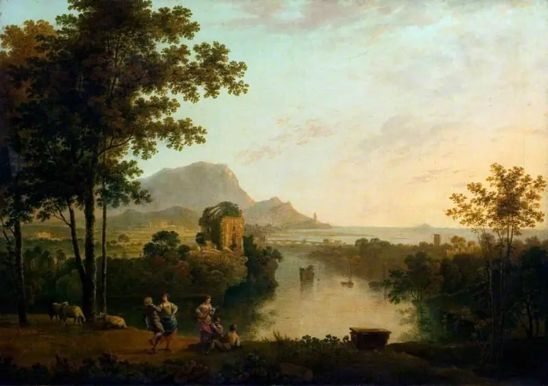 Landscape Composition: River Mouth with Peasants Dancing, by Richard Wilson