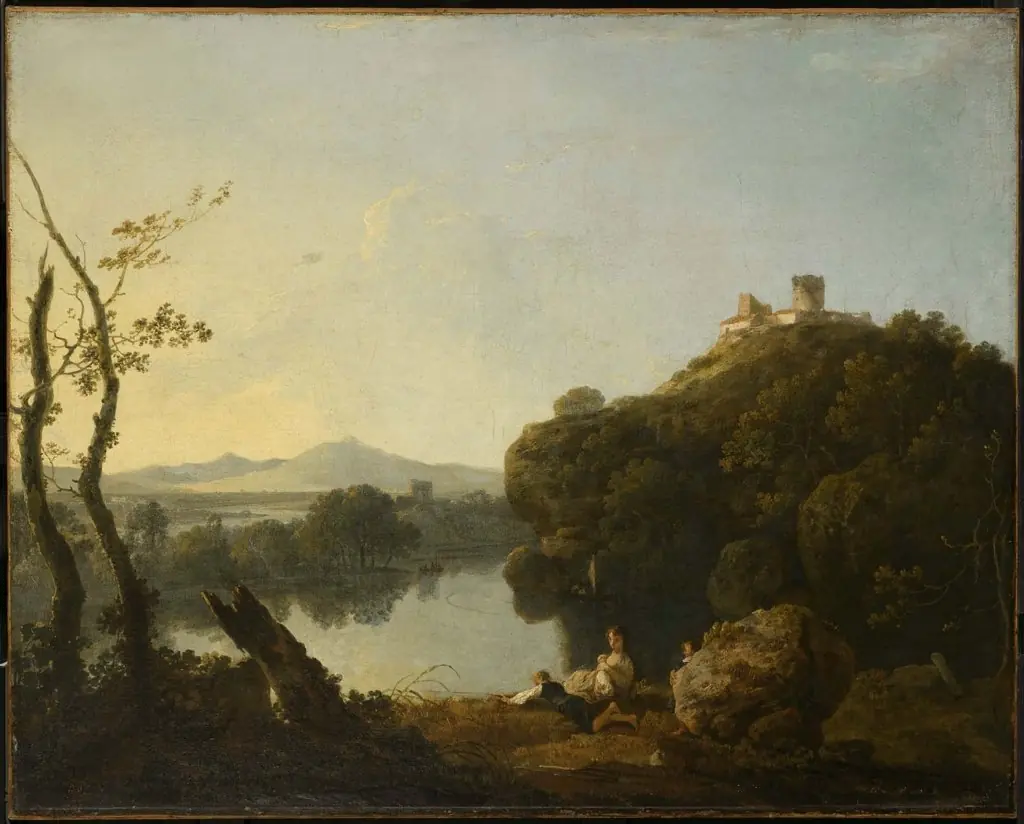 River Landscape with a Boy Fishing (On the Arno), by Richard Wilson