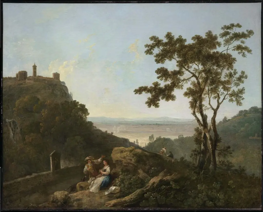 Tivoli and the Roman Campagna with a Man and Woman, by Richard Wilson