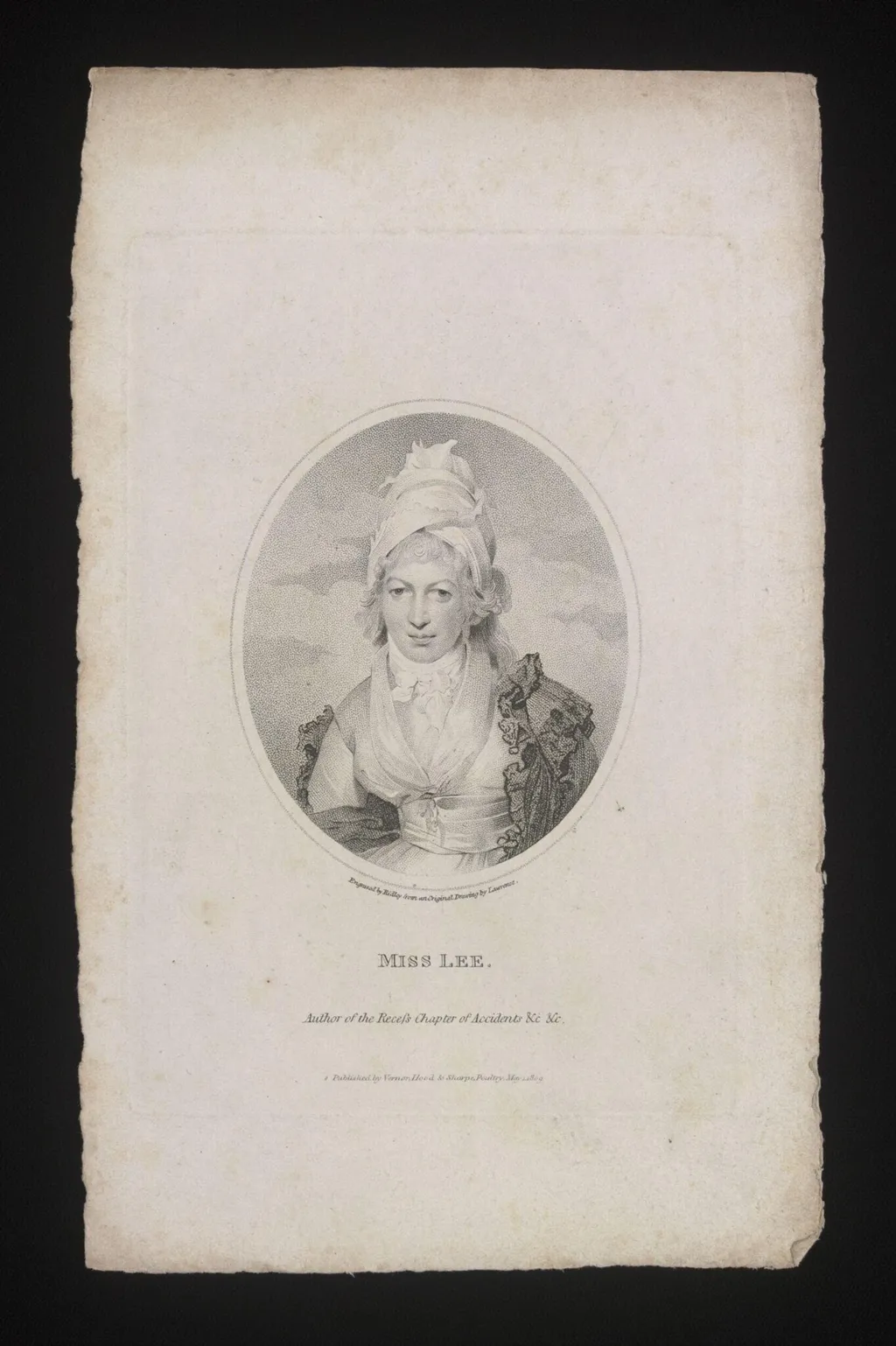 Miss Lee/ Author of the Recess, Chapter & Accidents &c &c., by Ridley, 1809