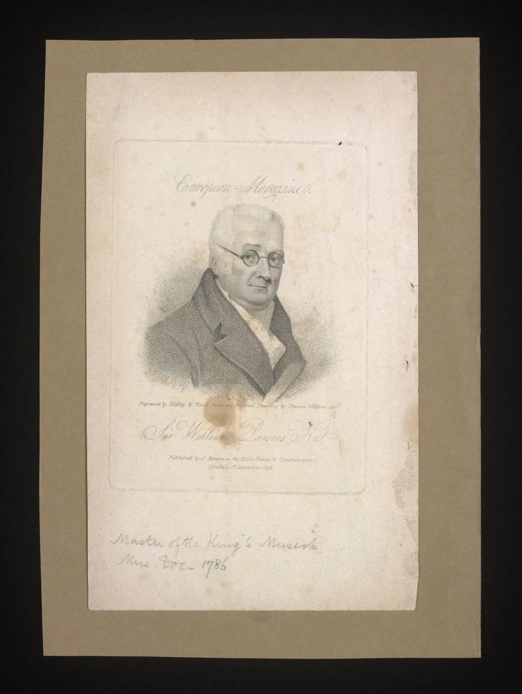 Sir William Parsons, by Ridley, 1