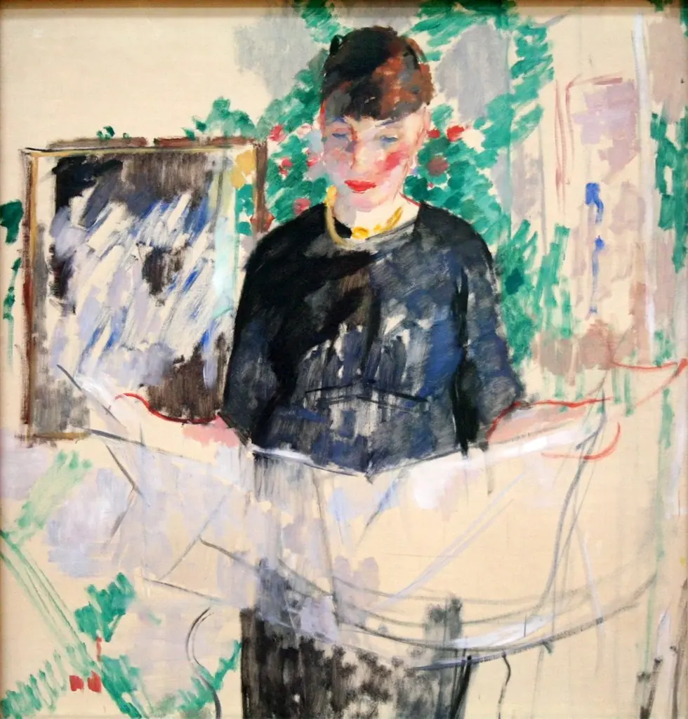 Woman in Black Reading a Newspaper, by Rik Wouters