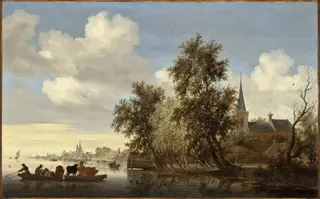 River Landscape with a Ferry