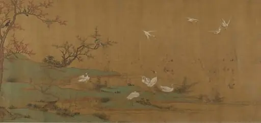 明   佚名   舊傳刁光   叢簧集羽   卷|River Scene with Birds and Bamboo
