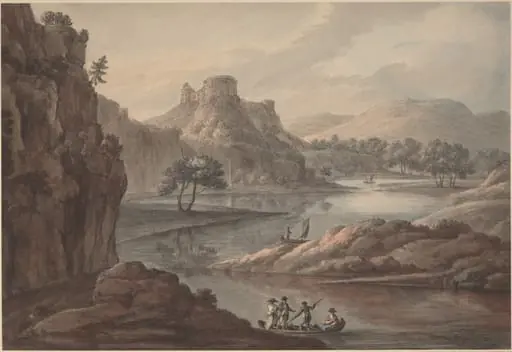 River Landscape with a Castle, by Robert Adam