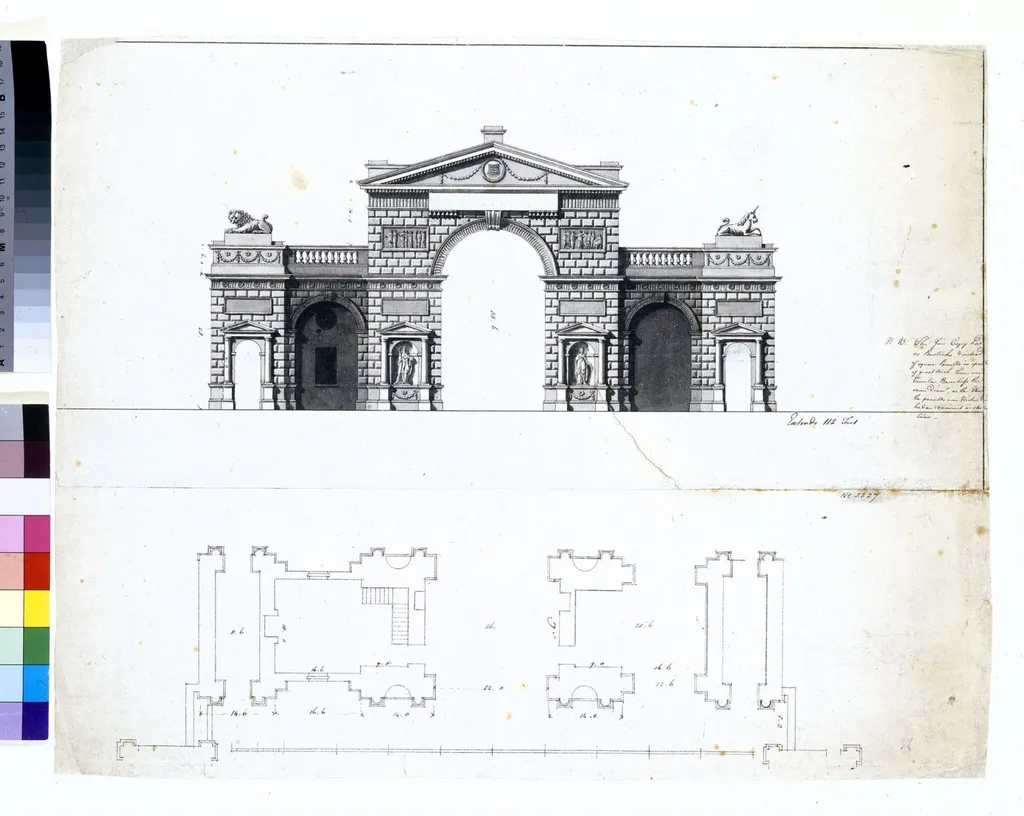 Triumphal Gateway at Hyde Park Corner, by Robert Adam, 1775