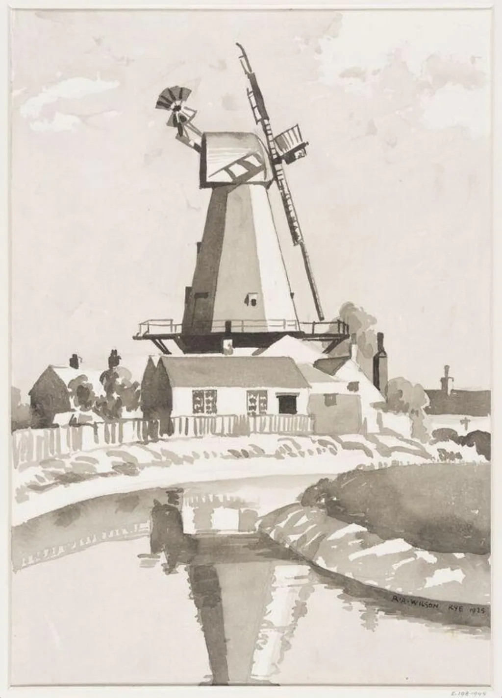 Flour mill at Rye, Sussex, by Robert Arthur Wilson, 1925