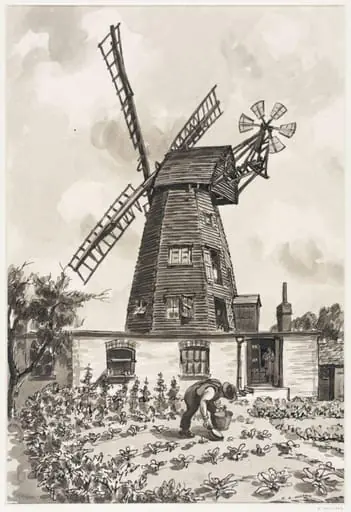 Peter Mack's Mill, Newington, Kent, by Robert Arthur Wilson