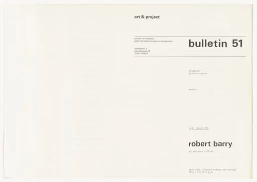 Untitled, by Robert Barry