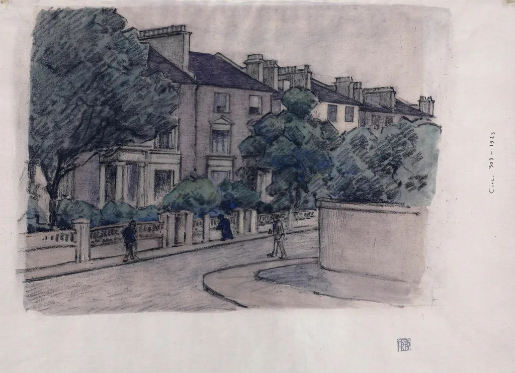 Houses in Hampstead, by Robert Bevan, watercolor, 1850