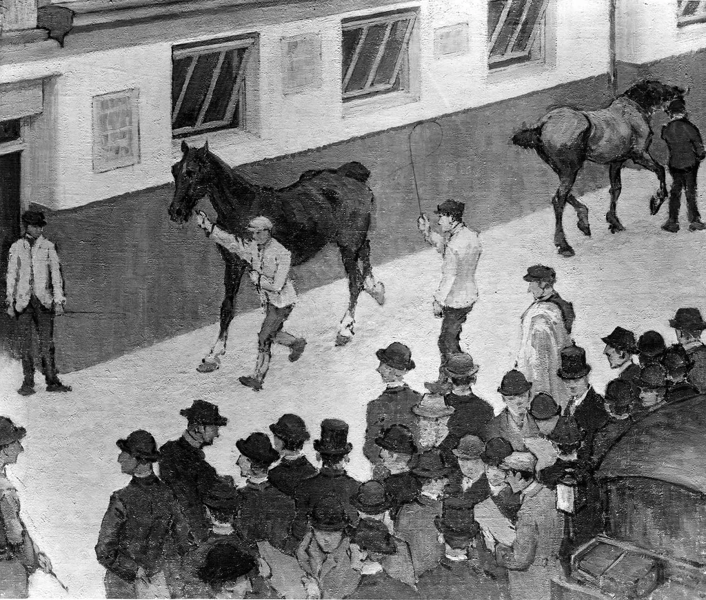 Parade at Aldridge's, by Robert Bevan, oil, 1914