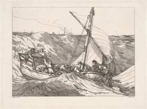 Boat in a Storm at Sea, by Robert Blyth