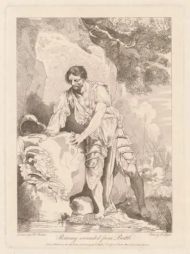 Retiring Wounded from Battle, by Robert Blyth