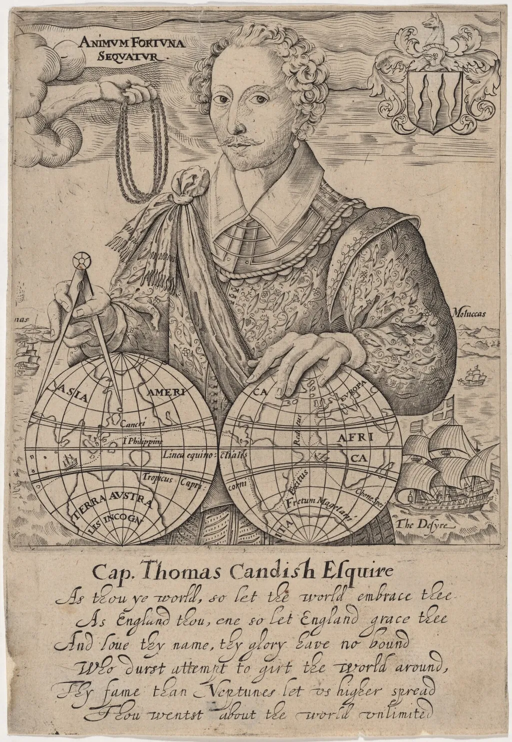 Thomas Cavendish, by Robert Boissard, ink