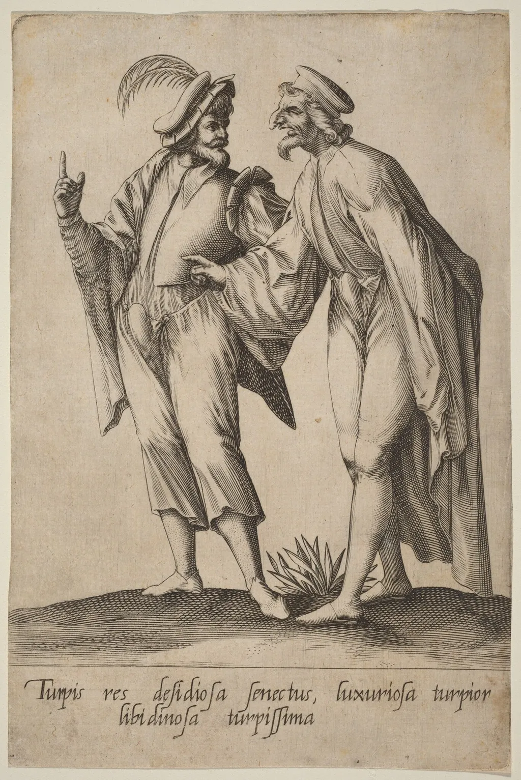Turpis res desidiosa senectus..., by Robert Boissard, ink, 1597