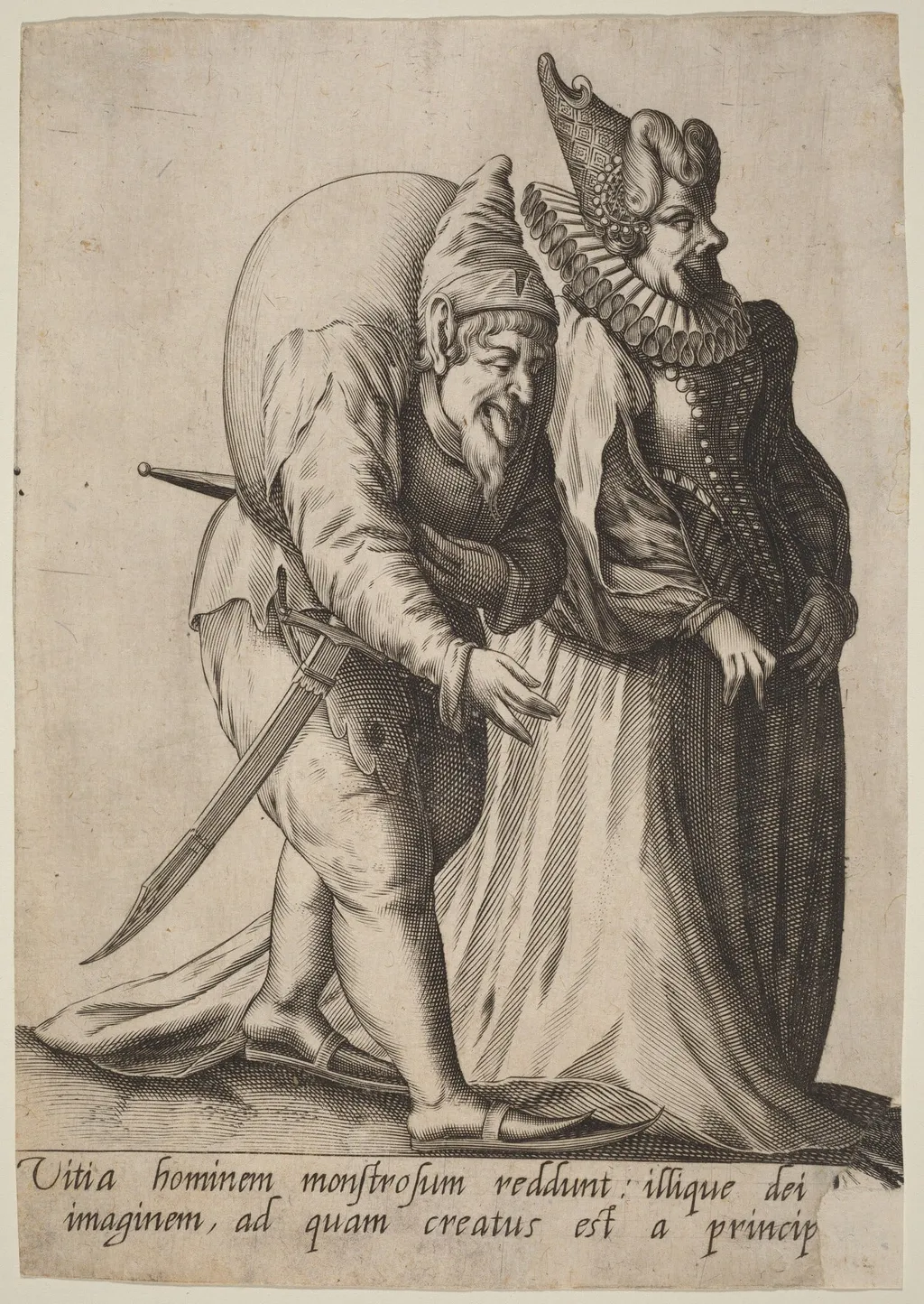 Vitia hominem monstrosum..., by Robert Boissard, ink, 1597