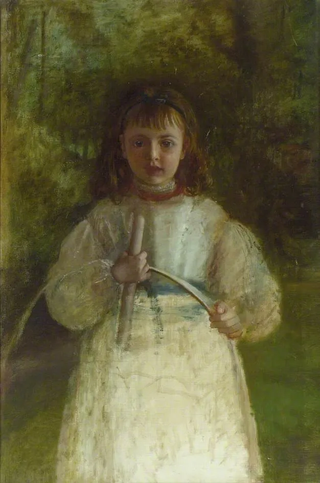 Girl with a Hoop, by Robert Braithwaite Martineau, unspecified, 1868