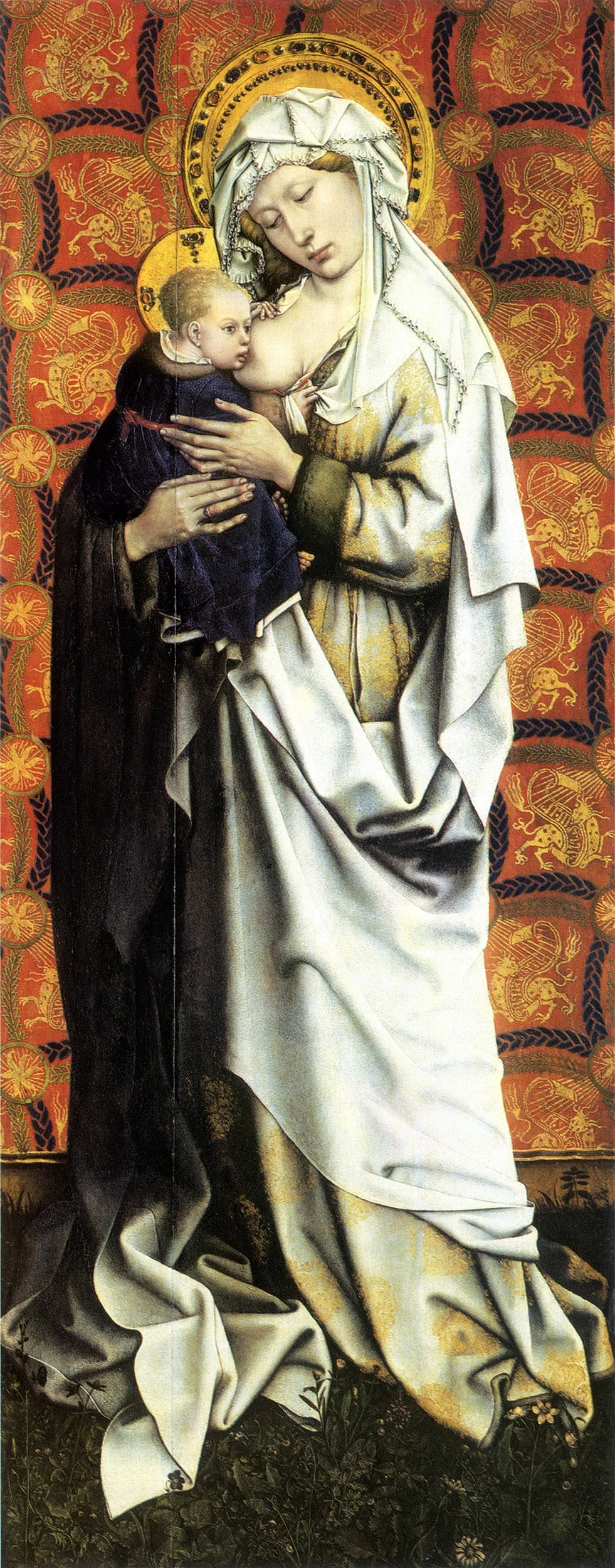 Madonna and child, by Robert Campin, oil, 1429