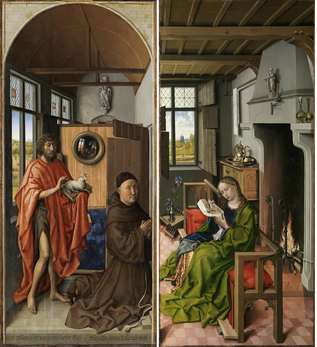 Werl Triptych, by Robert Campin, oil, 1438