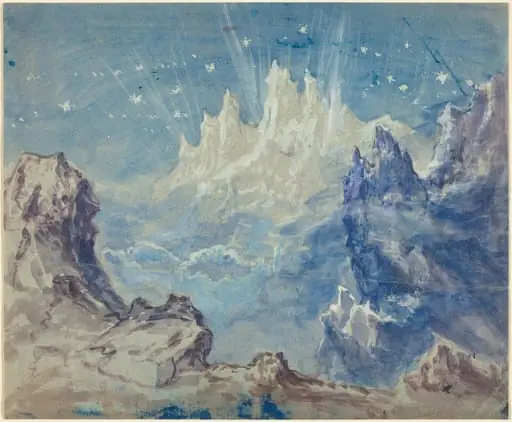 Fantastic Mountainous Landscape with a Starry Sky, by Robert Caney