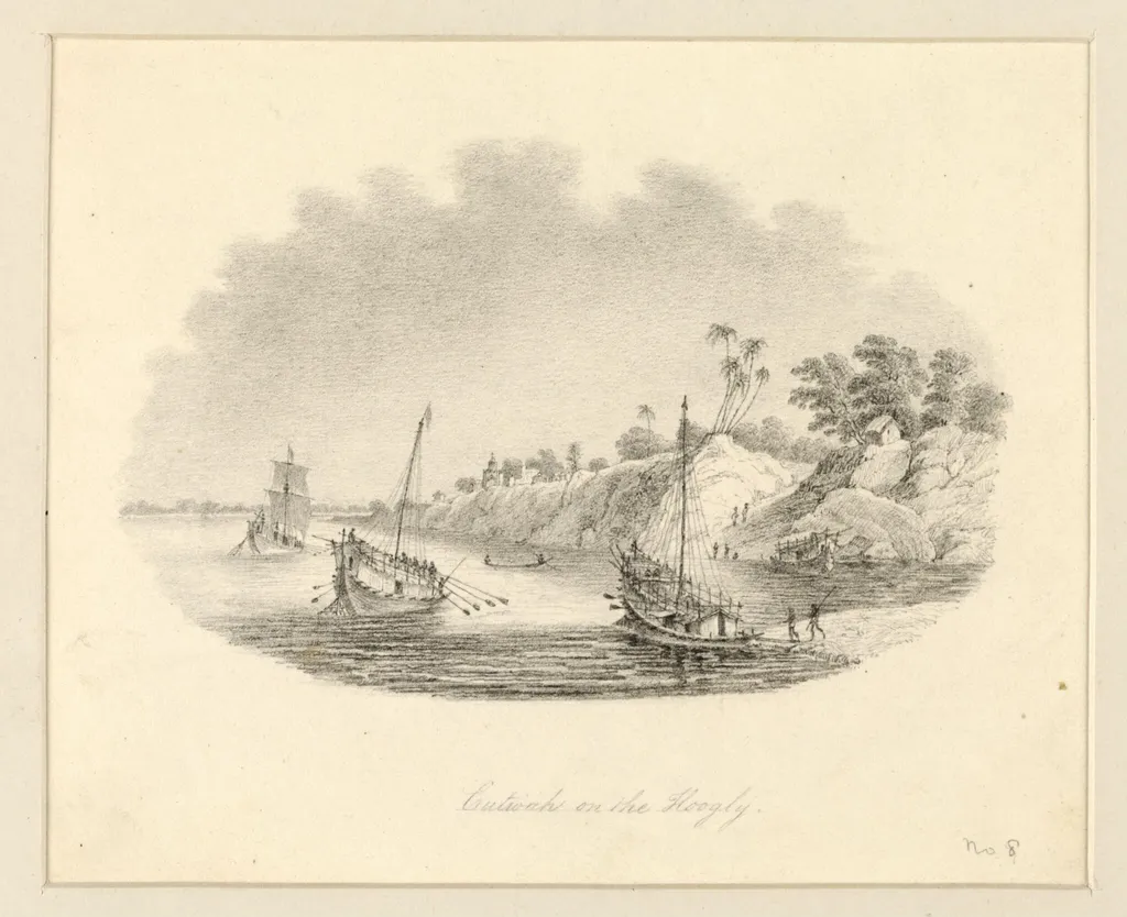 Cutwah on the Hoogly, by Robert Captain Smith, 1830