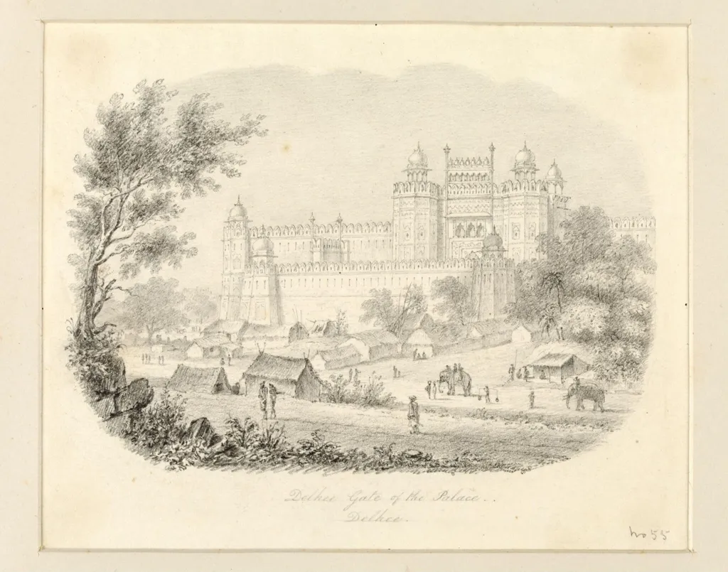 Delhee Gate of the Palace, Delhee, by Robert Captain Smith, 1830