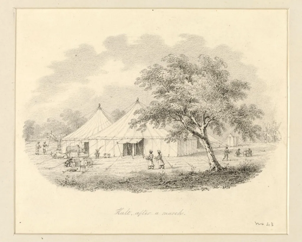Halt after a March, by Robert Captain Smith, 1830
