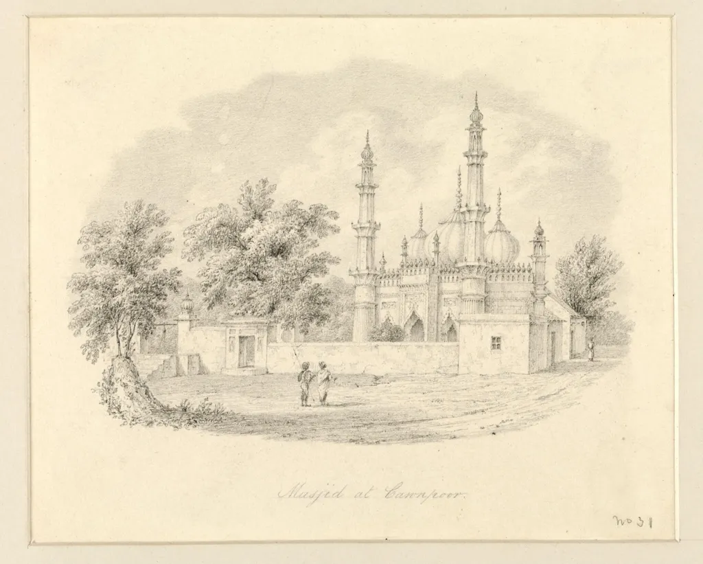 Masjid at Cawpoor, by Robert Captain Smith, 1830