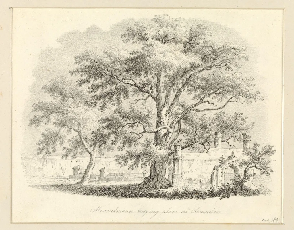 Moosulmaun burying place at Secundra., by Robert Captain Smith, 1830