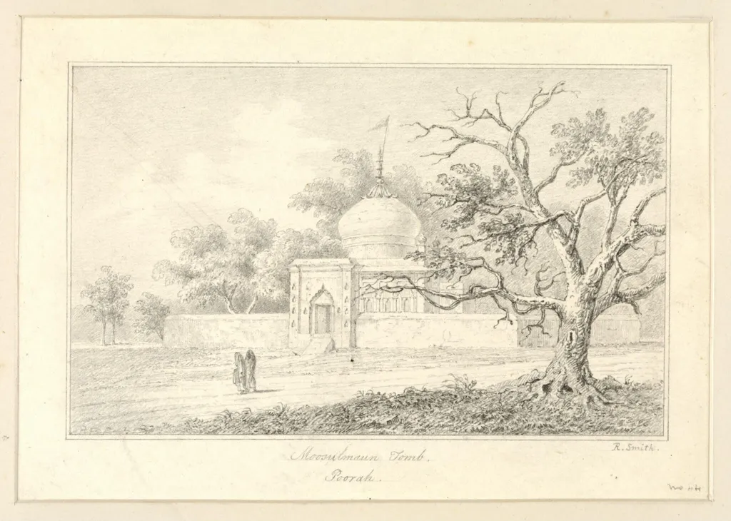 Moosulmaun Tomb, Poorah., by Robert Captain Smith, 1830