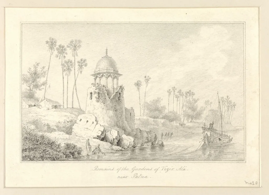 Remains of the Gardens of Vizir Ali near Patna, by Robert Captain Smith, 1830