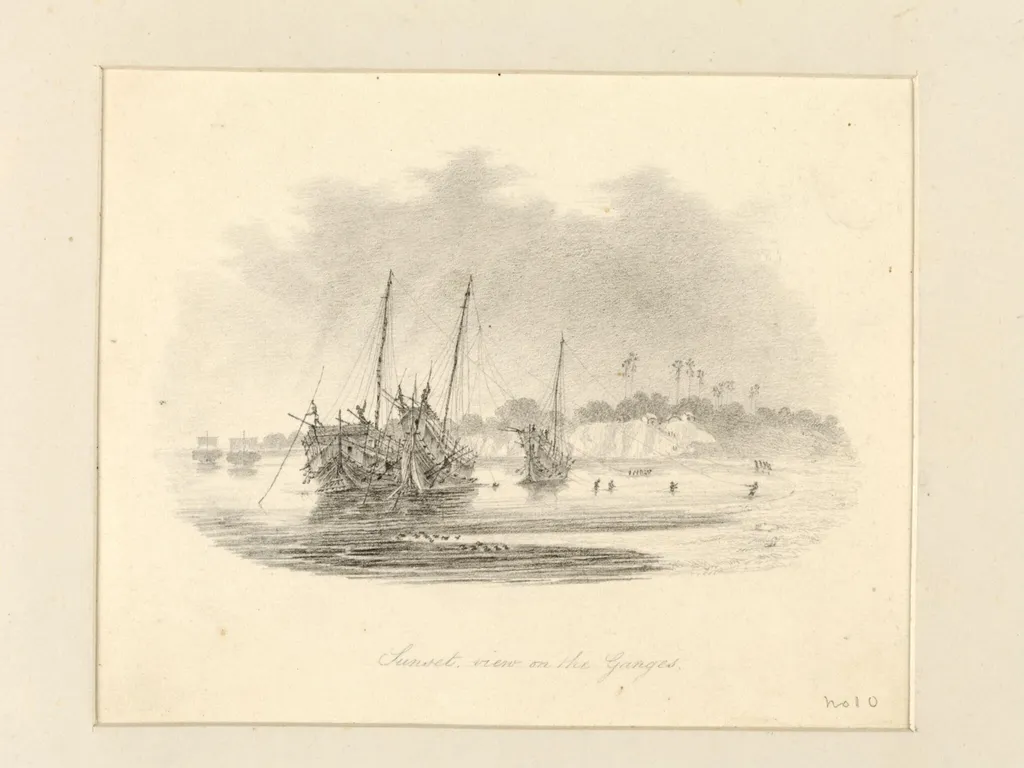 Sunset View on the Ganges, by Robert Captain Smith, 1830