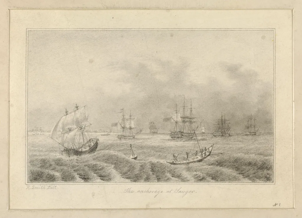 The Anchorage at Saugor, by Robert Captain Smith, 1830