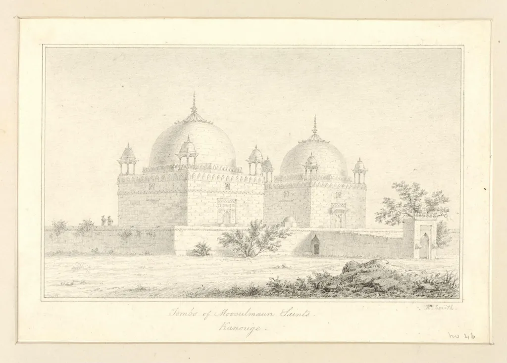 Tombs of Moosulman Saints, Kanouge, by Robert Captain Smith, 1830
