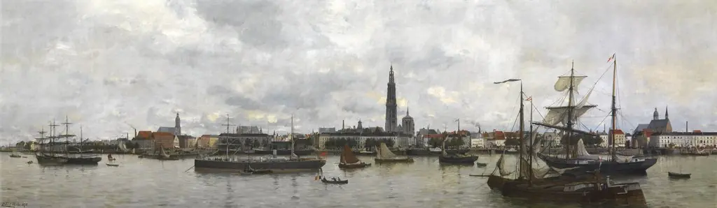 The Antwerp Waterfront in 1870, by Robert Charles Gustave Laurens Mols