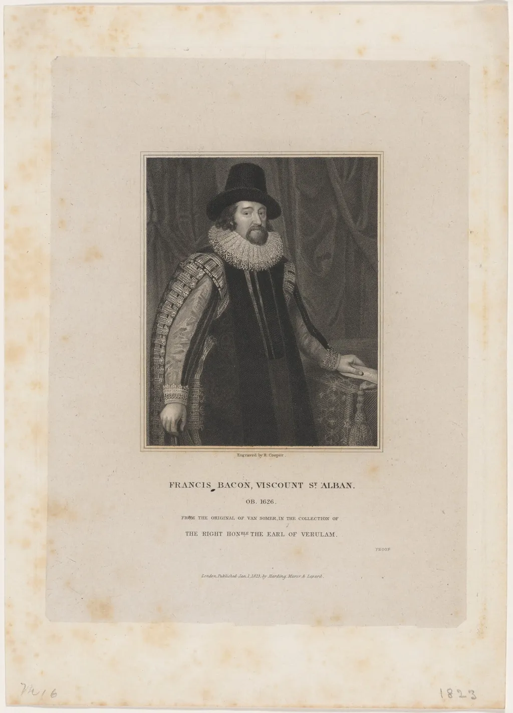 Francis Bacon, Viscount St. Alban, by Robert Cooper, ink, 1806